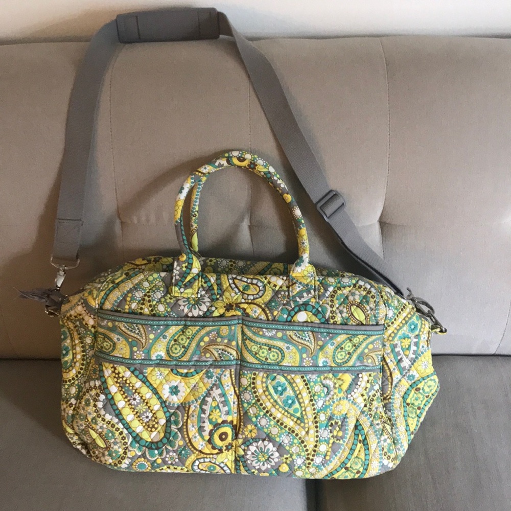 Vera Bradley Lemon Parfait weekender travel bag